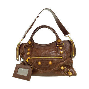 Balenciaga The Giant City Leather Shoulder Bag